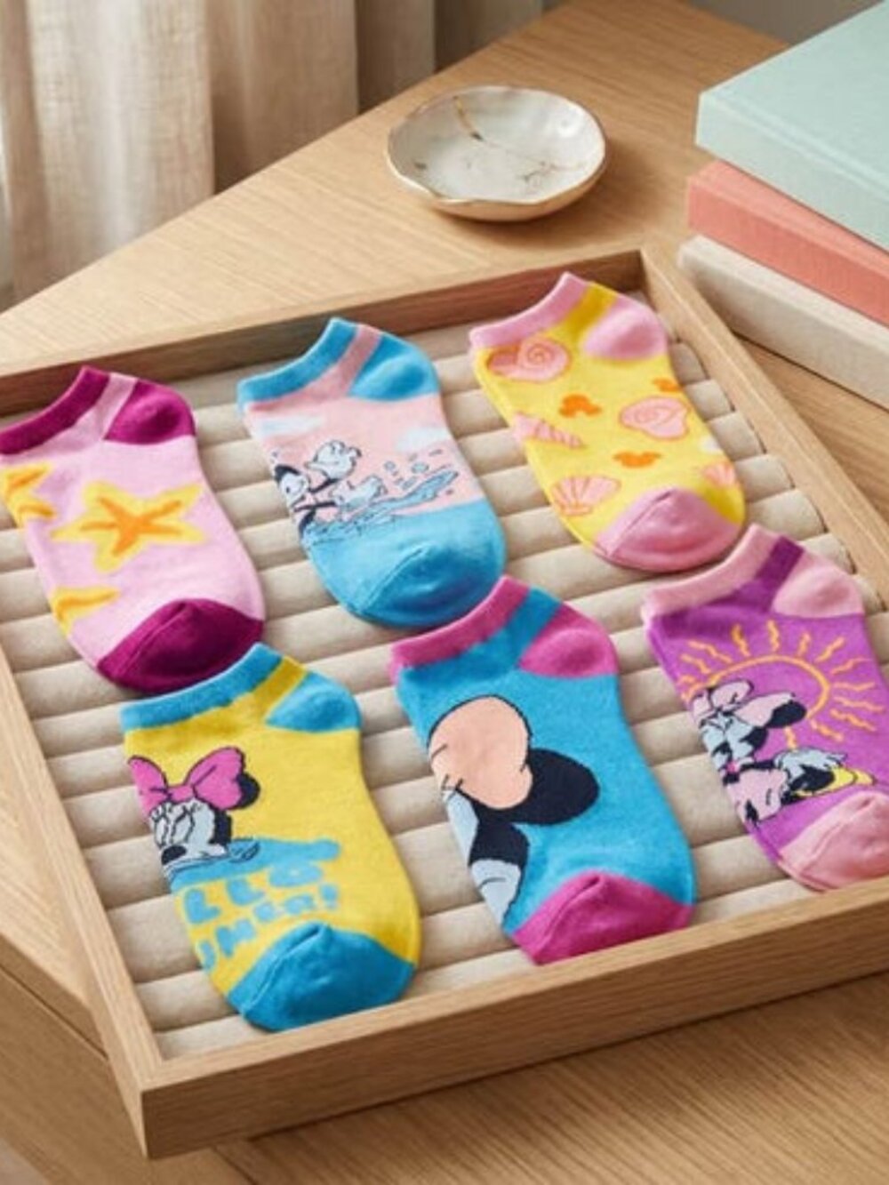6 Pairs Women's Low Cut Ankle Socks Size 9-11 Colorful Cartoon Character Novelty